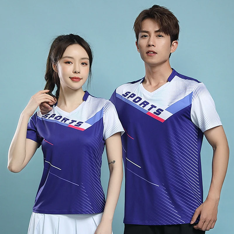 New Sports Badminton Shirt Short-sleeved Table Tennis T-shirt Competition Training Shirt Team Shirt -40