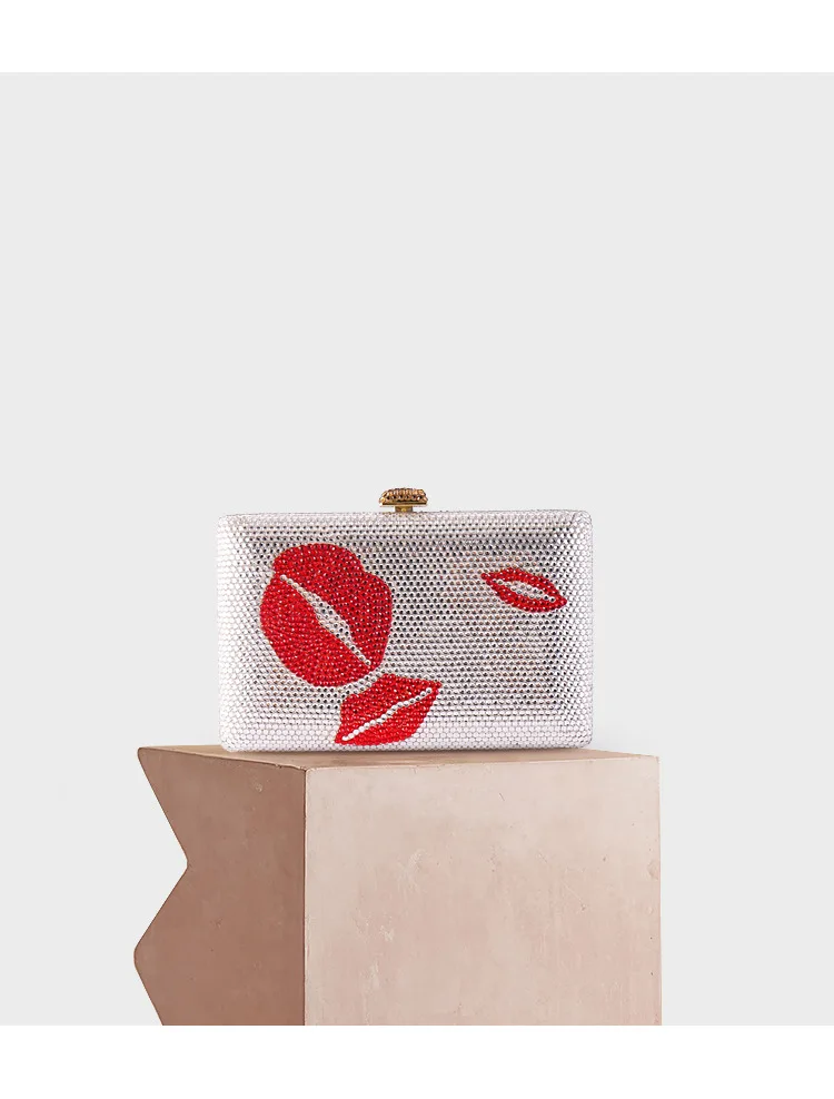 

XIYUAN Women White Black Color Crystal Evening Bags and Clutches Bags For Wedding Party Cocktail Handbag and Purse Handbags Gift