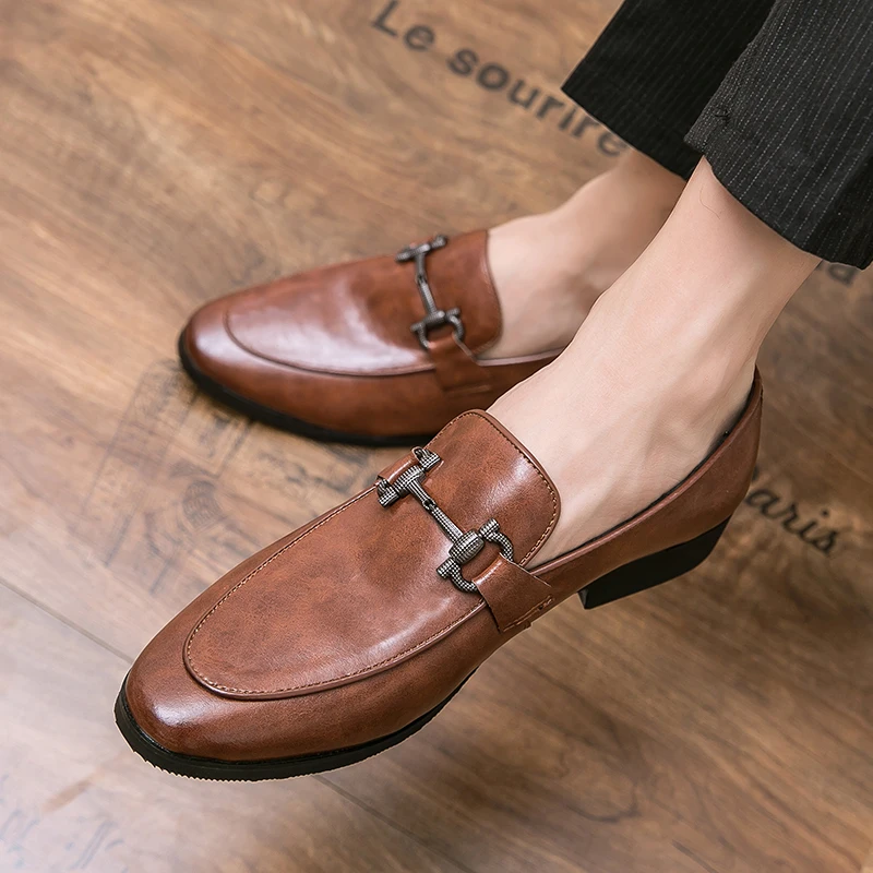 

Walking Shoes Men Men's Moccasins Fashion Leather Shoes Brown Formal Casual Man Loafers Boots Skin Men Mens Black Dress