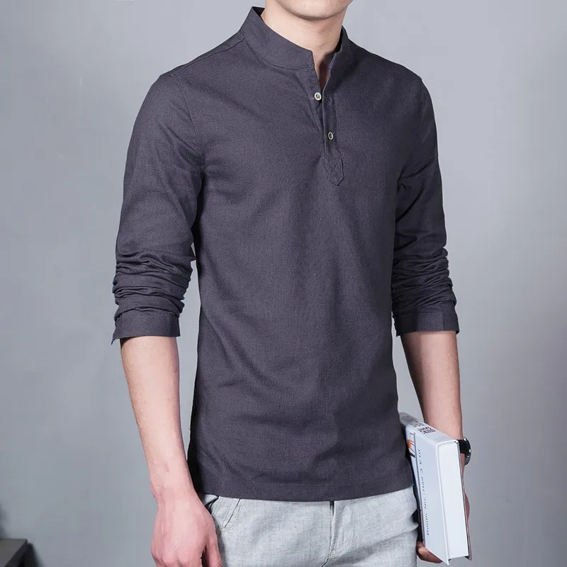 Men's Muslim Long Sleeve shirt Bollywood Stand collar Kurta Raya Lelaki Melayu shirts | Мужская одежда