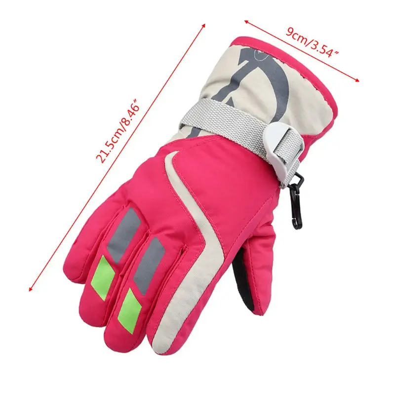 

Children Boys Girls Winter Warm Windproof Sports Ski Gloves Kids Breathable Adjustable Glove