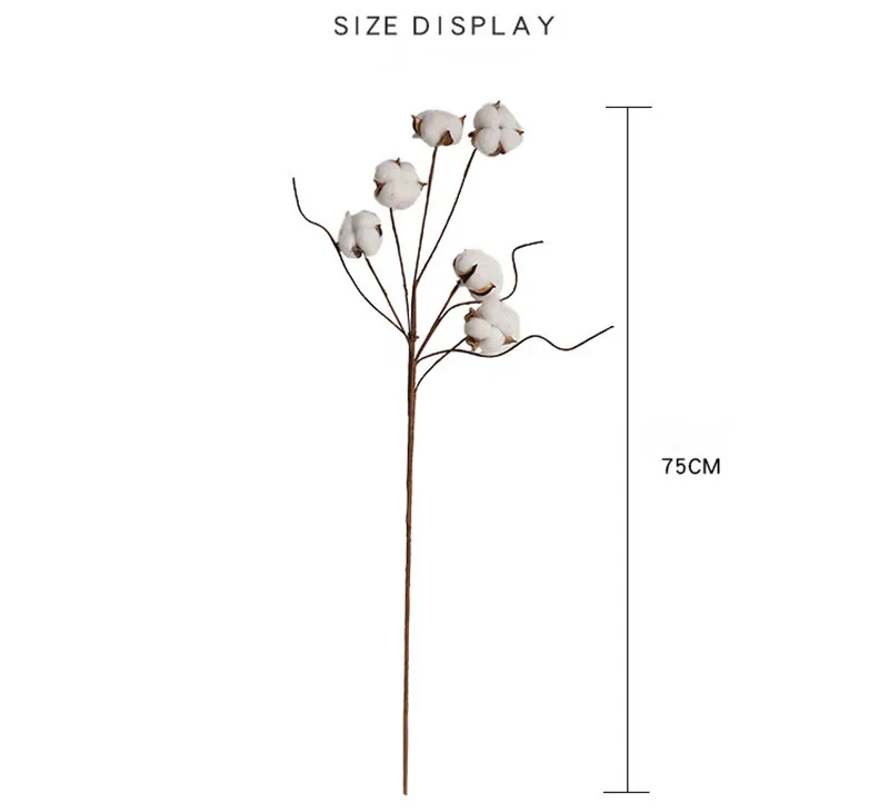 Искусственные цветы из натурального высушенного хлопка 6 цветов|Искусственные и