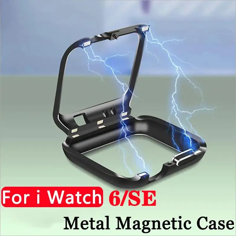 

Magnetic Protective Cases For Apple Watch Series 6 SE 5 4 40mm 44mm For IWatch 44mm 40mm Metal Magnet Bumper Frame Flip Cover