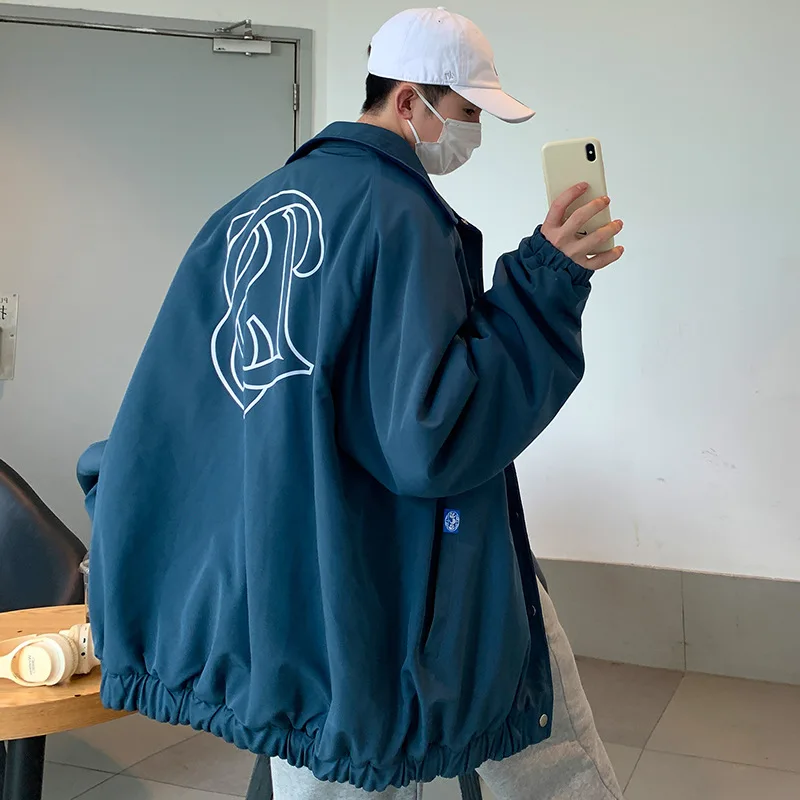 

New Fashion Double-sided Men's Jacket Autumn and Winter Jackets for Men Windbreaker Reflective Jacket Coat Men Streetwear