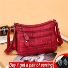 Сумка через плечо из мытой кожи для женщин, сумочка-мессенджер из искусственной кожи в винтажном стиле для мам, саквояж кросс-боди для покупок, сумка для мобильного телефона