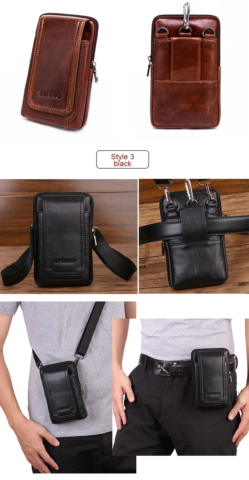 Кожаная мужская поясная сумка из воловьей кожи, мини сумка через плечо, модная поясная сумка для телефона, чехол для сигарет, кошелек, сумка на пояс для мужчин