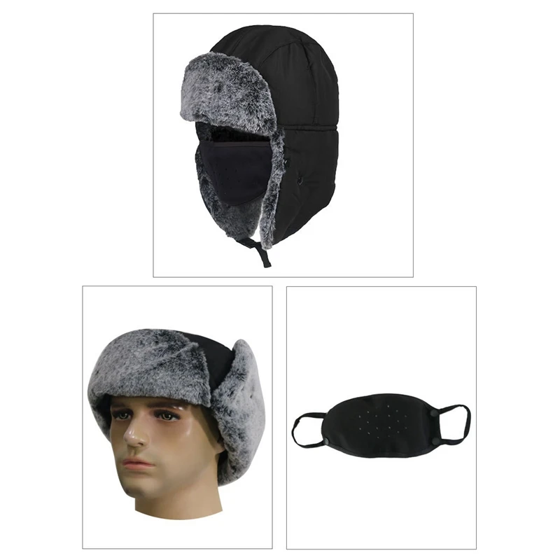 Теплая шапка 1 шт. для мужчин и женщин шапка-бомбер с клапаном зимняя Лыжная из