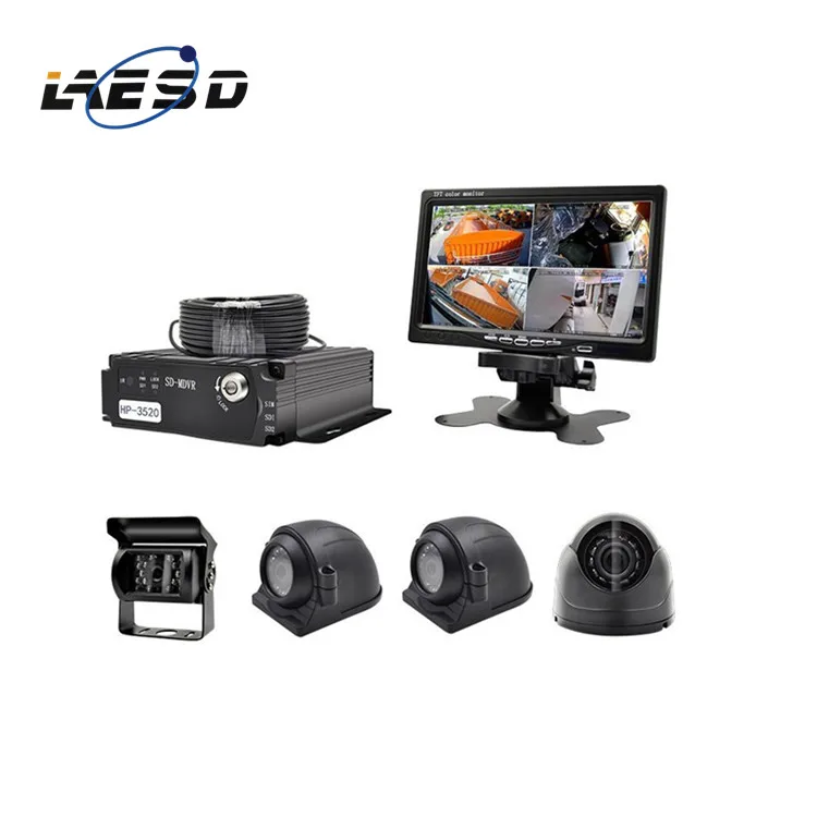 

4CH security monitoring MDVR kit 7 inch car monitor with 4 pieces 720P camera
