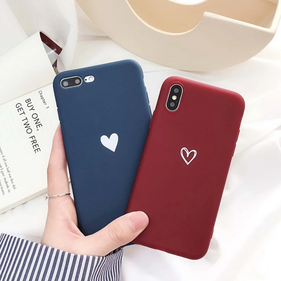 For Huawei P30 Pro P20 Lite/Nova 3e Nova 3i 4 5 5i Case Love Heart Print Back Cover Retro Lovely Matte Soft Cases |