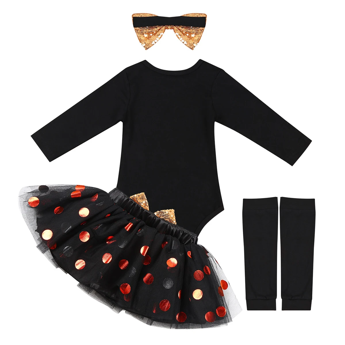 Комбинезон TiaoBug для девочек с длинными рукавами блестящие буквы и тыквы