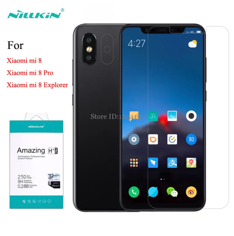 For Xiaomi Mi8 Explorer Tempered Glass Screen Protector Nillkin Amazing H+Pro H Anti-Explosion Glass film For Xiaomi Mi 8 Pro