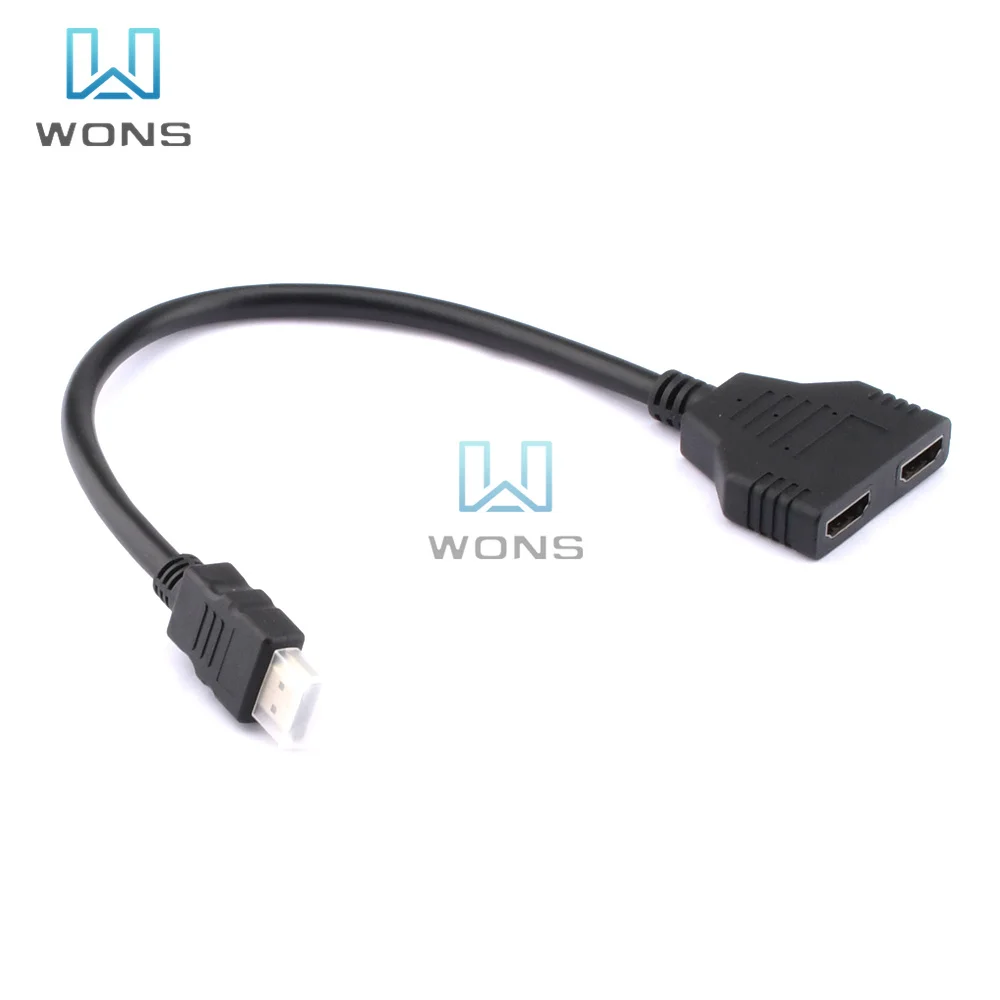 1PC HD-MI Compatible 2 Dual Port Y Splitter HD 1080P V1.4 Male To Double Female Adapter Cable 1 In Out Converter Connect | Обустройство