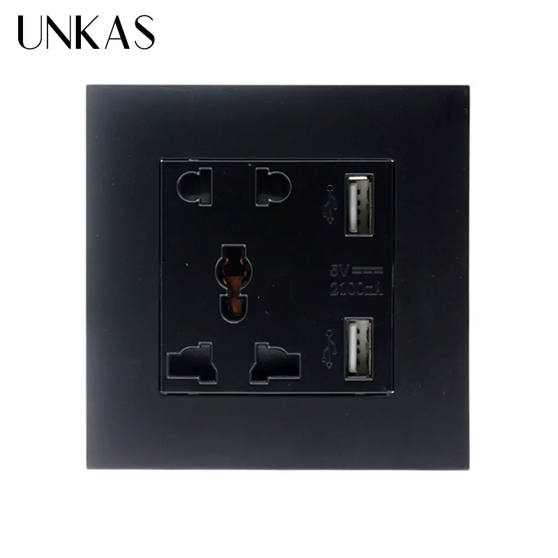 Универсальная настенная розетка с 5 отверстиями USB|Электрические розетки| |