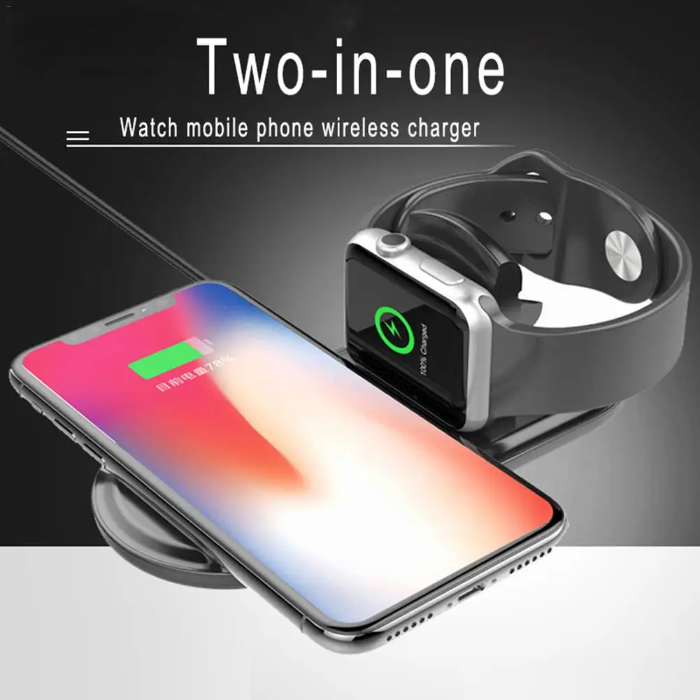 Часы мобильный телефон два в одном Беспроводное зарядное устройство для Air Apple power