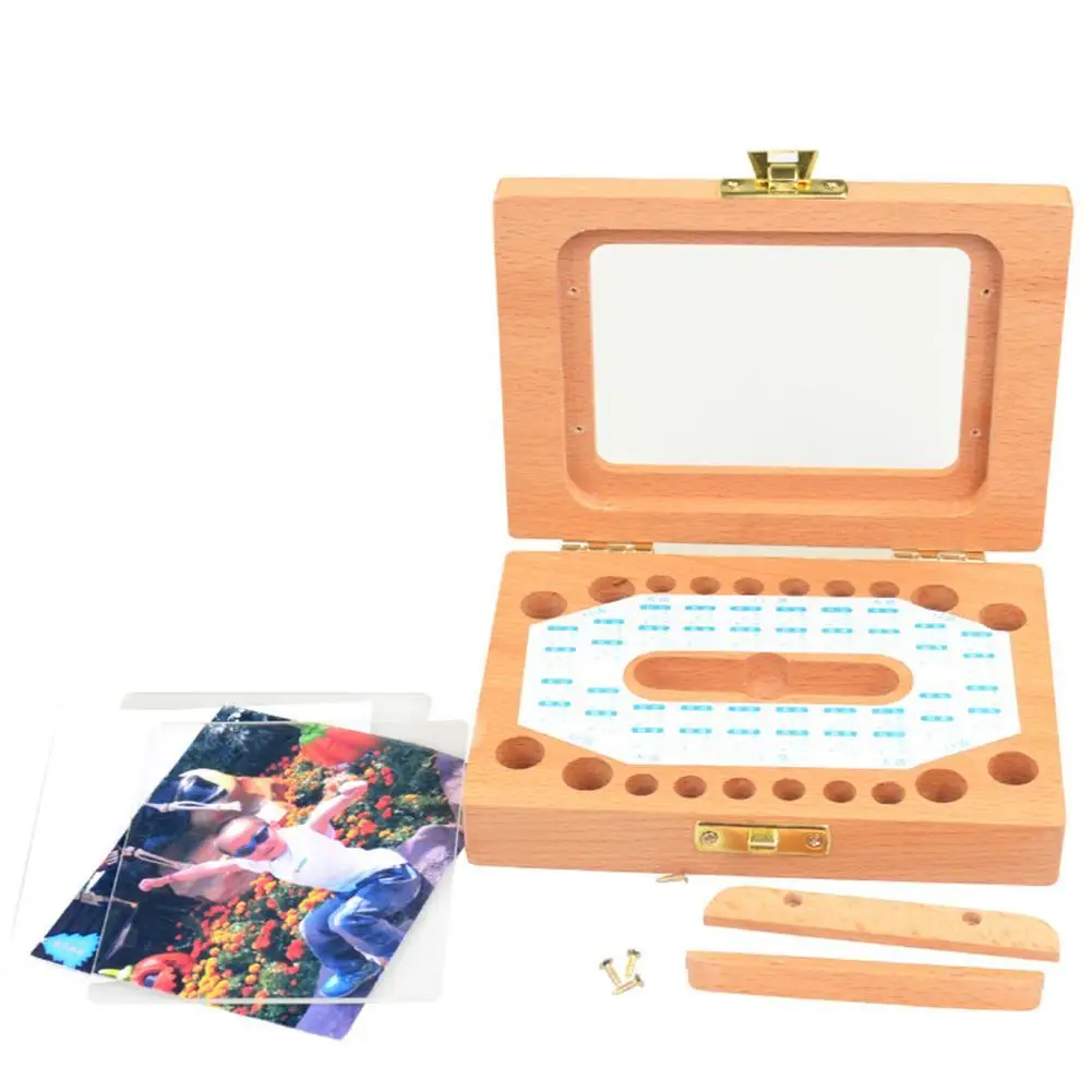 Деревянная детская фоторамка лиственных коробка для хранения зубов детские