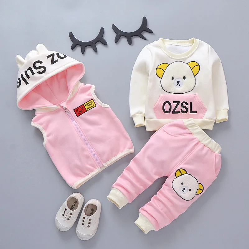 Для маленьких мальчиков и девочек Рождественский комплект теплая осенняя одежда