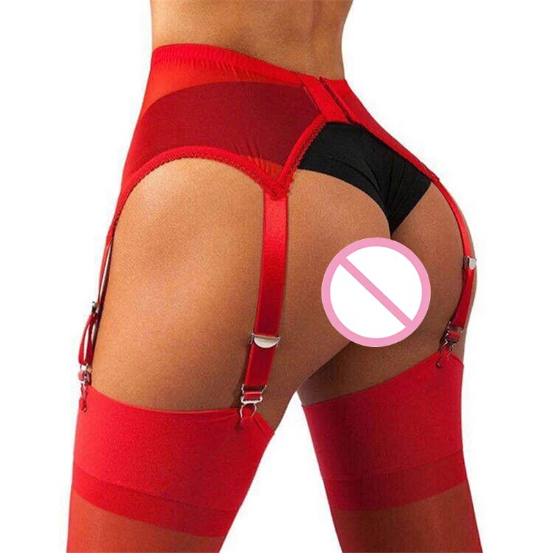 Подвязки женские с высокой талией сетчатый пояс 6 ремнями эластичные пикантные