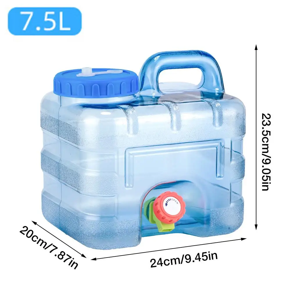 

7.5L Capacity Outdoor Water Bucket Portable Driving Car Drinking Water Tank Container With Faucet For Camping Picnic Hiking