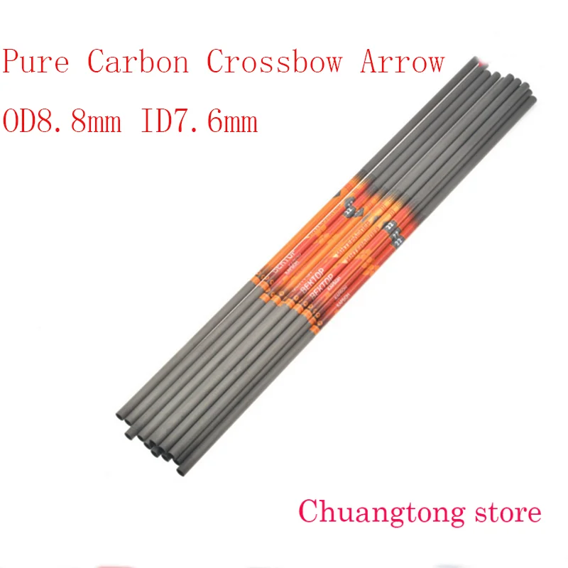 

12pcs 20" id7.6mm *OD8.8mm carbon crossbow shaft straightness -/+0.001 for DIY Crossbow Bolt Archery Bow Hunting Shooting
