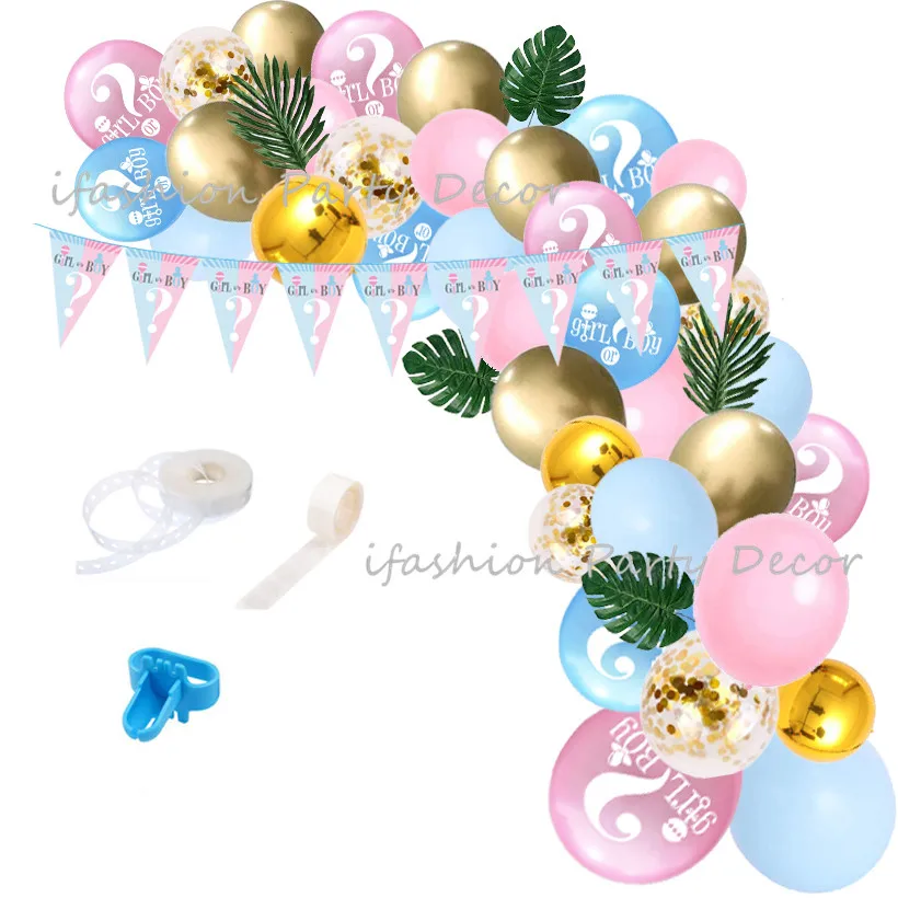

Gender Reveal Party Decoration Disposable Tableware Baby Shower Paper Plate Cup Napkin Tablecloth Boy or Girl Banner Supplies