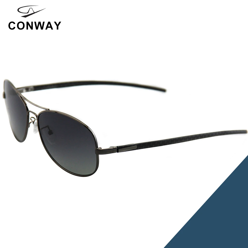 Conway, легкие солнцезащитные очки, поляризационные, для мужчин, классические, Военный стиль, пилот, солнцезащитные очки, УФ-защита, мужские очки для вождения - Цвет линз: Gray