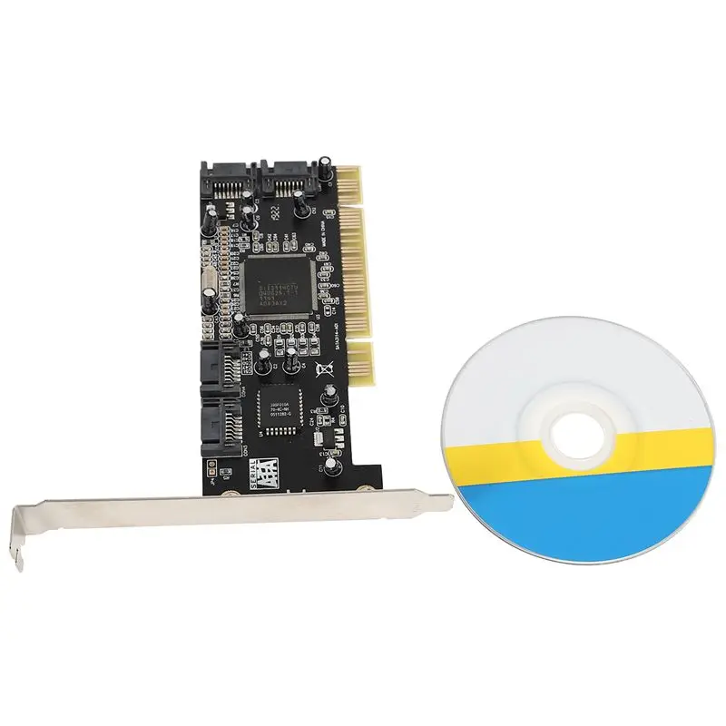 PCI к 4 внутренняя SATA порт RAID карты 1 5 Гбит/с Sil3114 чипсет контроллер компьютерные