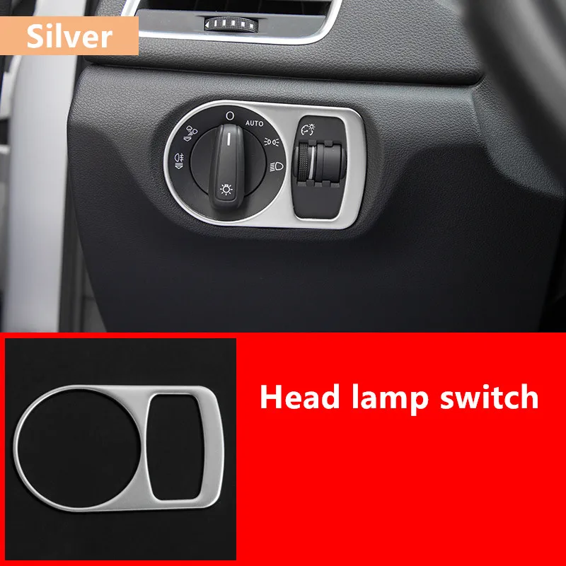 Автомобильные аксессуары для Audi Q3 2012-16 Центральная CD панель Крышка отделка кондиционера розетка рамка двери подлокотник декоративные полосы - Название цвета: head lamp