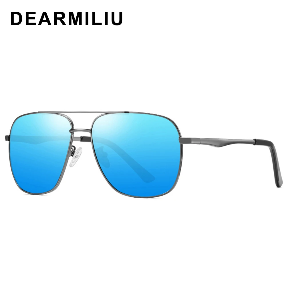 Мужские поляризационные солнцезащитные очки DEARMILIU синие зеркальные для вождения