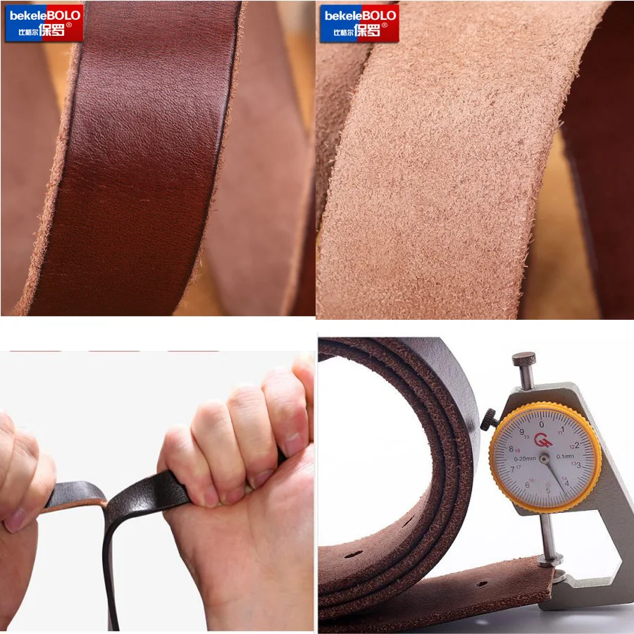 

Natural Leather Belt Men's Hard Metal Matte Buckle Men's Original Leather Belt 90-125cm Jeans Belt Screw Accessories