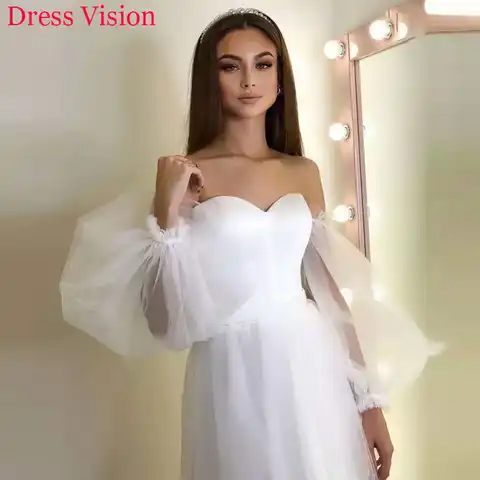 Short Wedding Dress Sweetheart Collar Puffy Sleeves Robe De Soiree Bride To Be атласное платье Robe De Mariée Lace-up