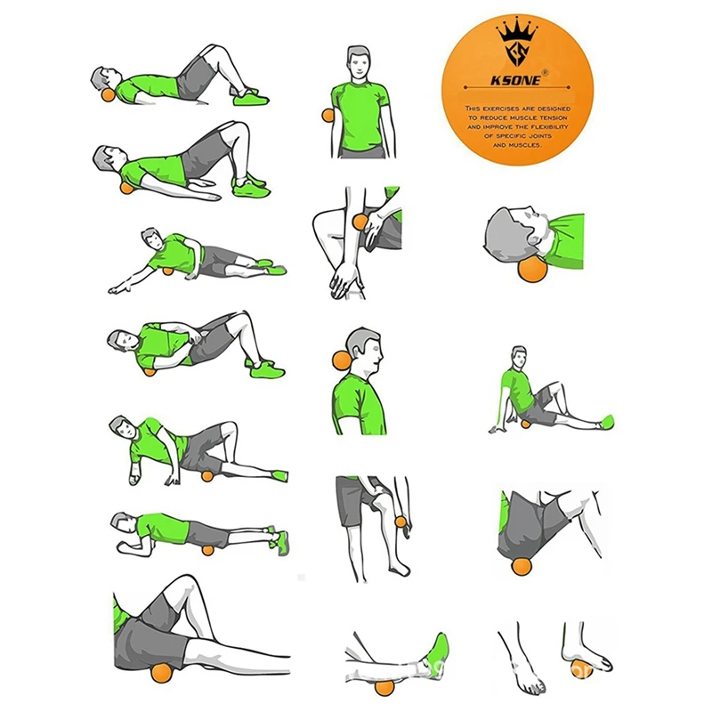 

KSONE 2Pcs Massage Ball 6.3cm Fascia Lacrosse Ball Yoga Muscle Relaxation Pain Relief Portable Physiotherapy Ball,2 & 3