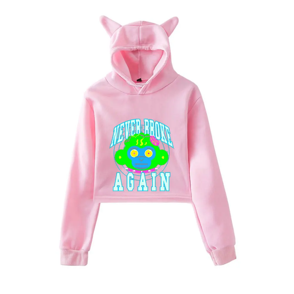 

Толстовка YoungBoy с кошачьими ушками, повседневный Универсальный пуловер свободного покроя