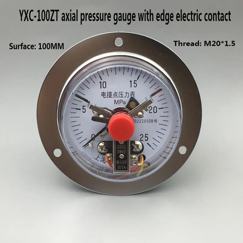 Vacuum Gauge Panel Installation YXC-100ZT Axial Electric Contact Pressure 0-1.6MPA 0-40MPA -0.1-0MPA | Инструменты