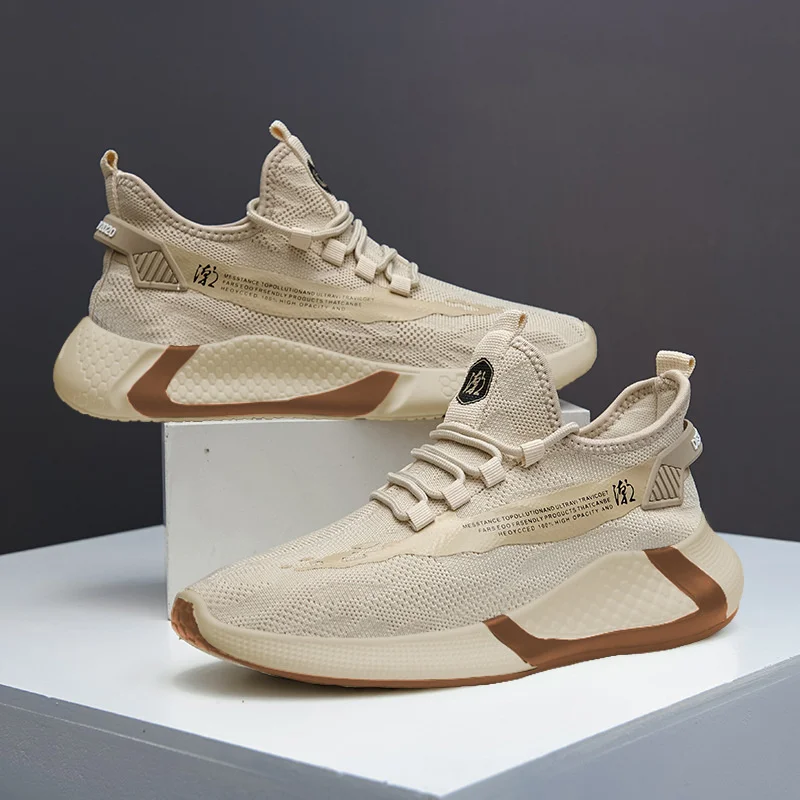 

Men Sneakers 2021 Spring Men Shoes Beatheable Sneakers Flat Sports Shoes Man Lace-up Walking Mesh Shoes