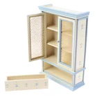 1 шт., 1:12 миниатюрная Кухонная мебель для кукольного домика, белые шкафы, витрина, подарок для детей, аксессуары для кукольного домика