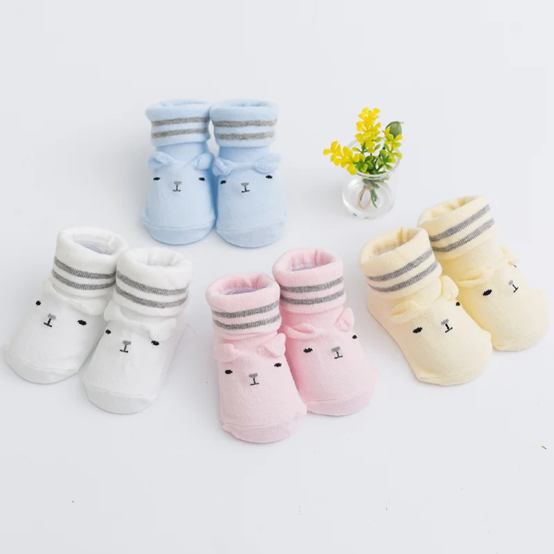 New 0-6months baby non-slip three-dimensional toddler socks baby newborn baby socks