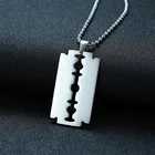 YWSHK Модные Серебристые лезвия для бритвы из нержавеющей стали, подвеска для ожерелья, мужские ювелирные изделия, стальное мужское ожерелье в форме бритвы, оптовая продажа