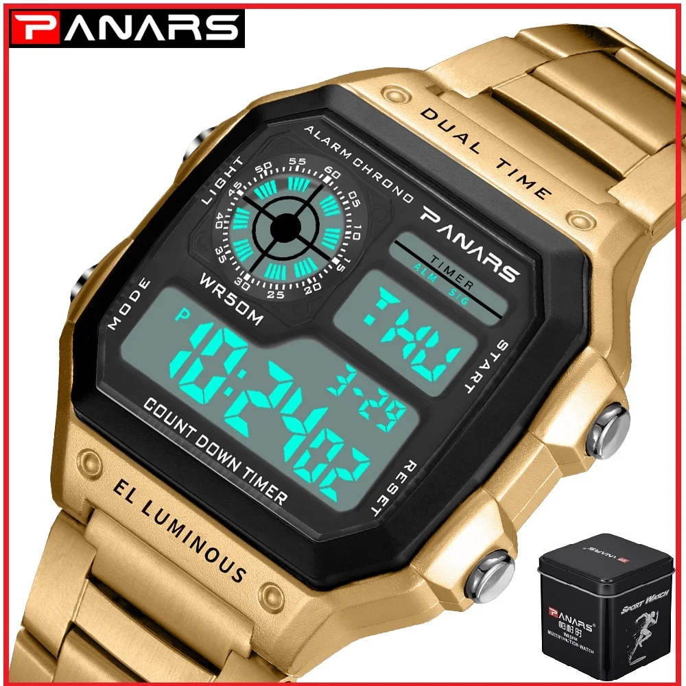 Часы PANARS мужские наручные цифровые спортивные водонепроницаемые деловые из
