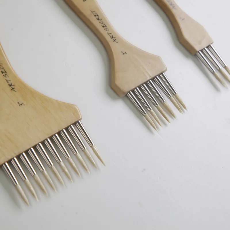 Artsecret Fork Head Paintbrush Three Five Or Ten Bristle Hairs For Artist Drawing Pencil Over Grainer Brush No.2031