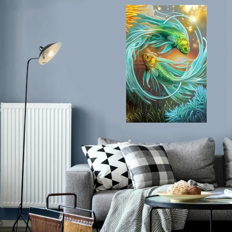 Diamond Embroidery Fish Picture Of Rhinestones Home Decor Painting Cross Stitch 5D Diy Animal | Дом и сад