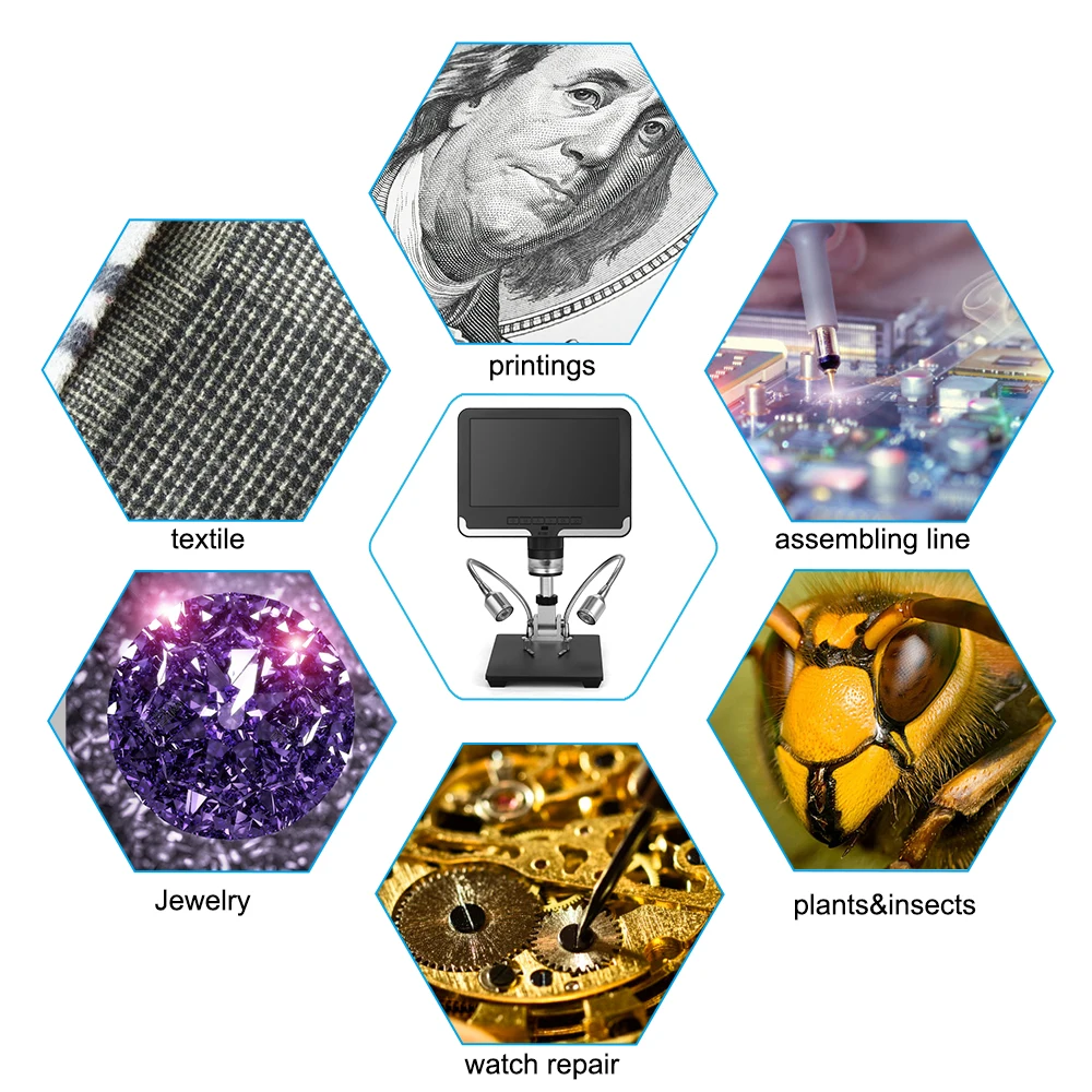 KKMOON AD206 7 дюймов 2.0MP 200X цифровой электронный промышленный микроскоп PCB SMT установки