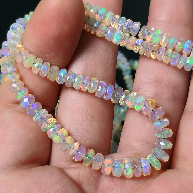 Icnway 38cm Natural Opal Faceted Abacus 3.4-5.5mm Beads Diy Jewelry Accessories Necklace Bracelet Earrings Loose Beads