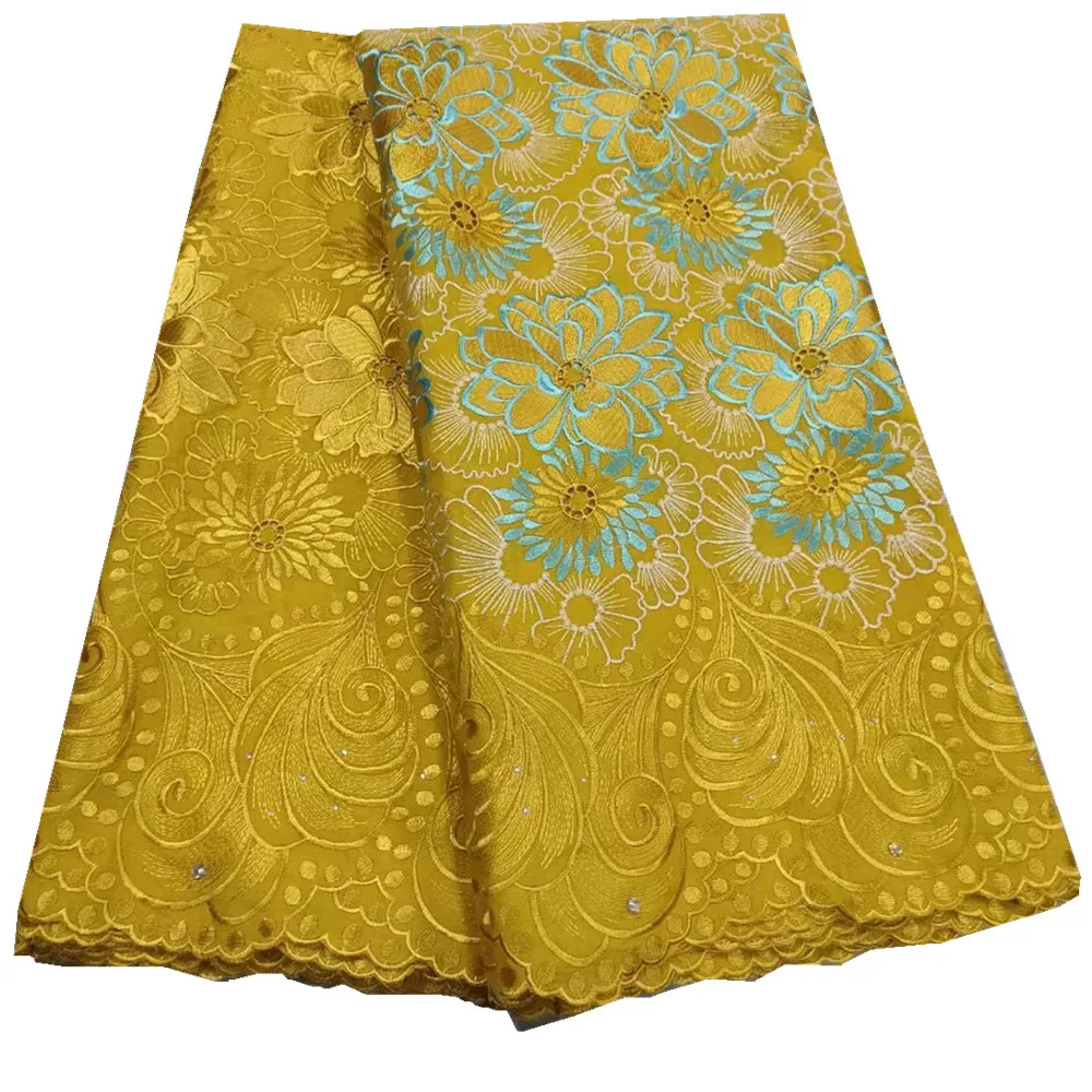 

Familiar African Swiss Lace Fabric 2021 High Quality Stone 100% Cotton Embroidery Latest Dubai Fabric Swiss Voile Lace TY-564