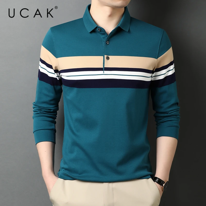 

UCAK Brand Classic Long Sleeve Pure Cotton T Shirt Homme Spring Autumn New Arrival Streetwear Casual Tshirt Men Clothes U5649