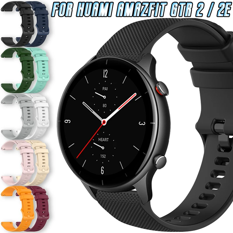 

22mm Strap For Huami Amazfit GTR 2 / 2E Silicone Strap Smart Watch Replacement Quick Fit Textures Surface Bracelet Accessories