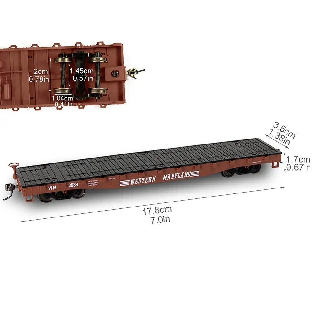 3pcs HO Scale 1:87 52' Flat Car Flatbed Transporter 52ft Model Train Container Carriage Freight C8741 | Игрушки и хобби