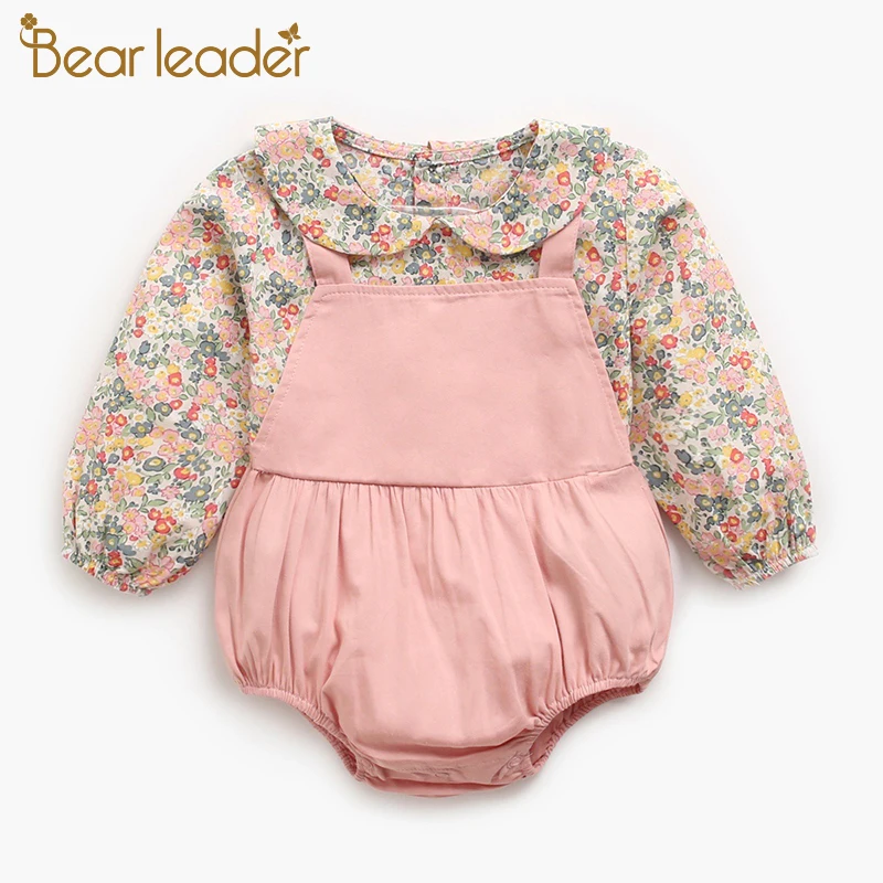 

Bear Leader Girls Floral Rompers New Fashion Toddler Baby Sweet Jumpsuits Newborn Flowers Outfits Spring Autumn Clothing 3M-24M