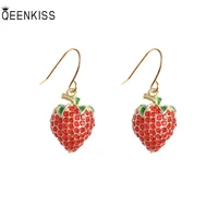 qeenkiss eg7409 fine jewelry wholesale fashion woman birthday wedding gift strawberry 925 sterling silver needle drop earrings
