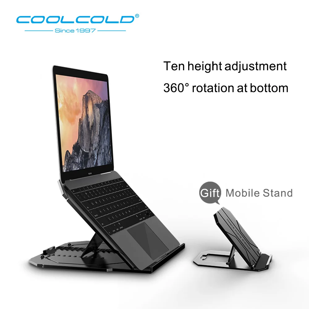

Подставка COOLCOLD для ноутбука, портативная складная охлаждающая подставка для планшетного ПК, 12-15 дюймов, регулировка высоты
