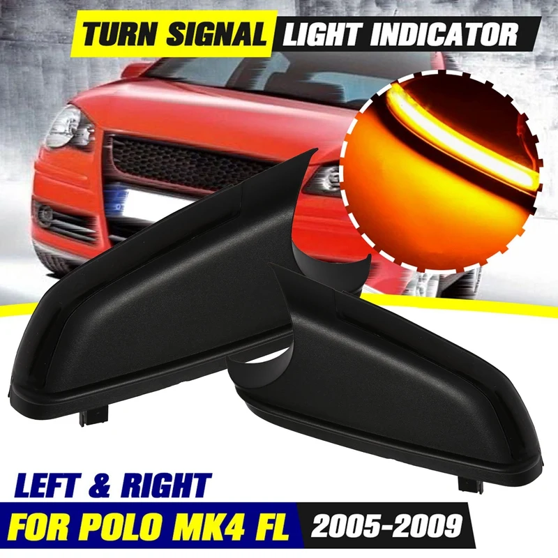 

Car Rearview Mirror Indicator, for P-Olo MK4 FL 2005-2009 Skoda Octavia 2006-2010 LED Dynamic Turn Signal Lights Lamp